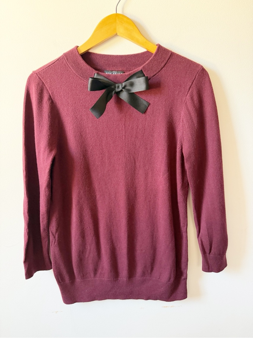J. Crew Factory Crewneck Sweater with Black Bow